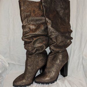 NWOB Katy Perry Oniel Metallic Knee High Boots Size 6.5